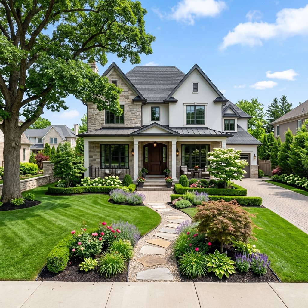 Beautifully maintained residential landscape